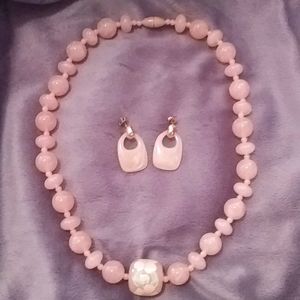 Vintage Avon Beaded Necklace/Earring Set